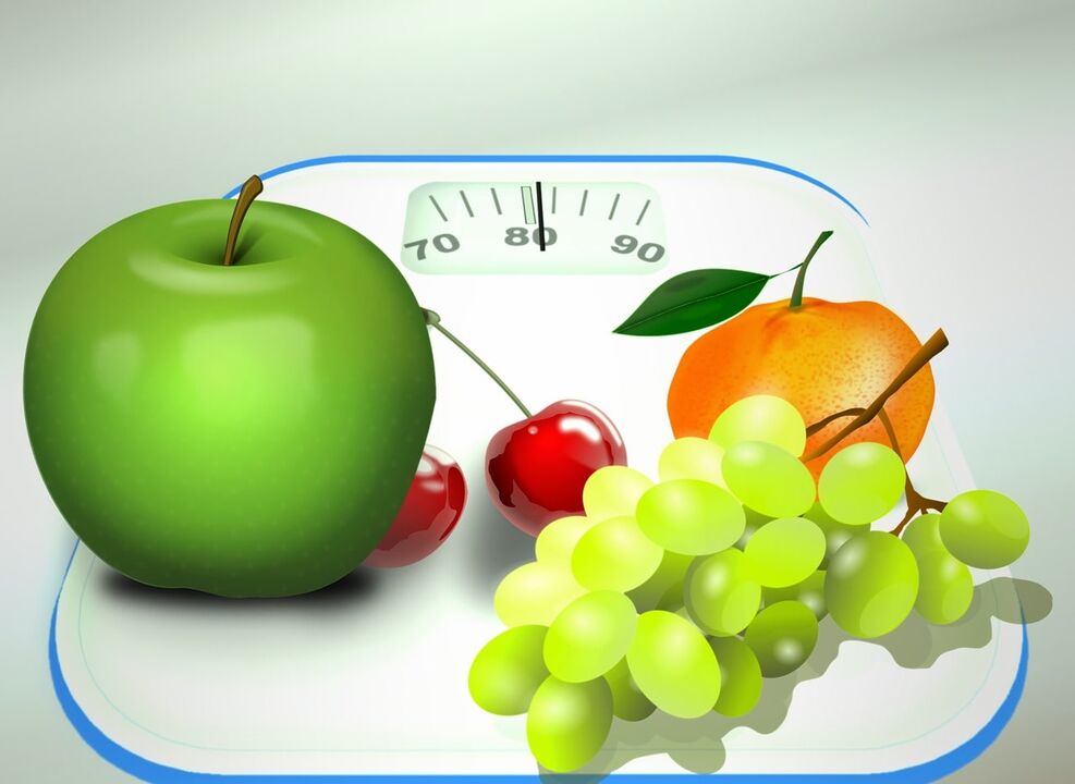 Obst und Beeren auf der Skala